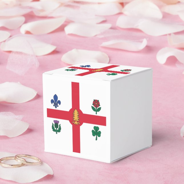 Patriotic favour box with Flag of Montreal (Wedding)