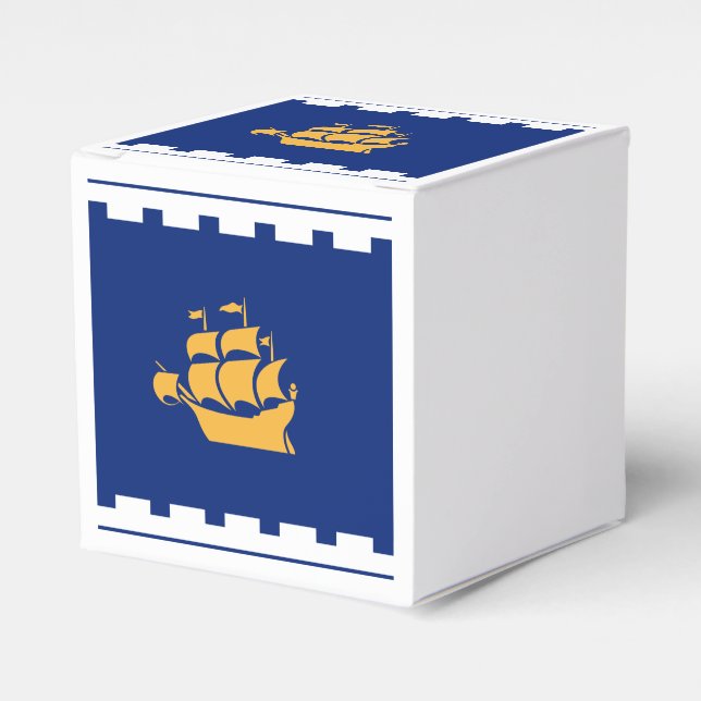 Patriotic favour box with Flag of Quebec City (Front Side)