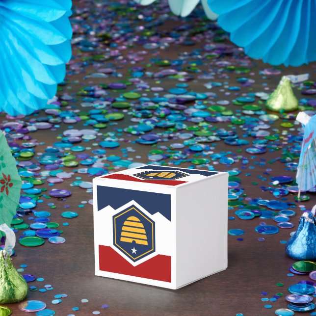 Patriotic favour box with Flag of Utah, USA (Party)