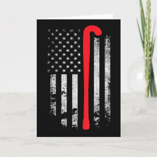 Patriotic Field Hockey Player Hockey Fan Usa Flag Card
