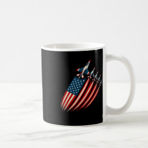 Patriotic Fighter Jet Aeroplane Usa Flag 4th Of Ju Coffee Mug