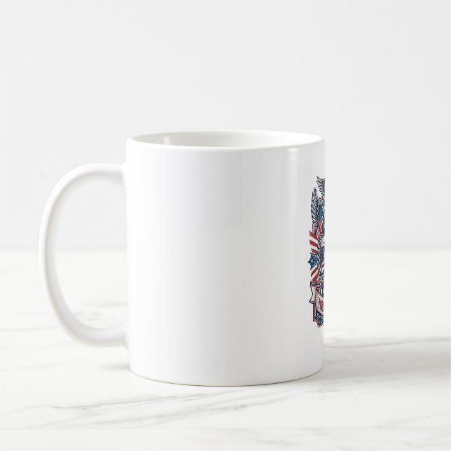 Patriotic Film Camera Lover Vector Graphic Tee Coffee Mug (Left)