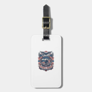 Patriotic Film Camera Lover Vector Graphic Tee Luggage Tag