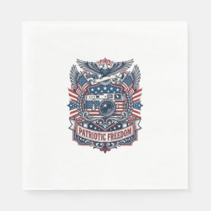 Patriotic Film Camera Lover Vector Graphic Tee Napkin