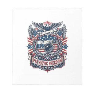 Patriotic Film Camera Lover Vector Graphic Tee Notepad
