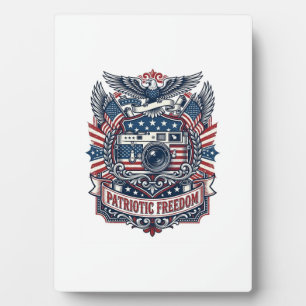 Patriotic Film Camera Lover Vector Graphic Tee Plaque