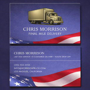 Patriotic Final Mile Delivery Truck Driver Business Card