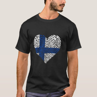 Patriotic Finn Finland Heart Finnish Roots Finnish T-Shirt
