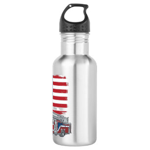 Patriotic Fire Truck American Flag Vintage Shirt_1 532 Ml Water Bottle