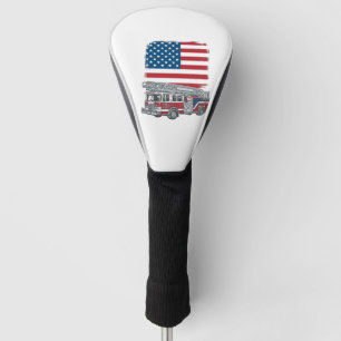 Patriotic Fire Truck American Flag Vintage Shirt_1 Golf Head Cover