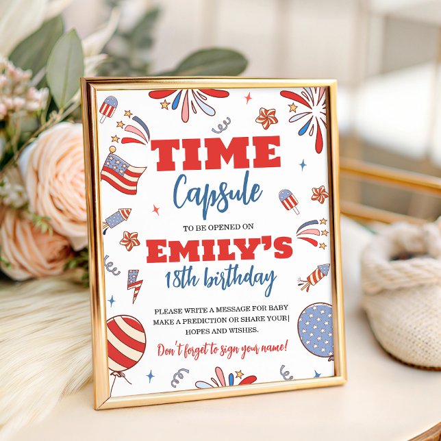 Patriotic Firecracker Time Capsule Sign (Creator Uploaded)