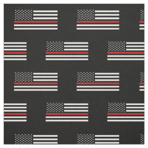 Patriotic Firefighter Style American Flag Fabric