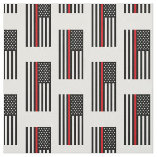Patriotic Firefighter Style American Flag Fabric