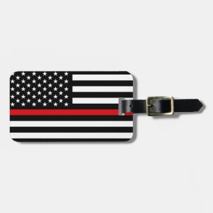 Patriotic Firefighter Style American Flag Luggage Tag