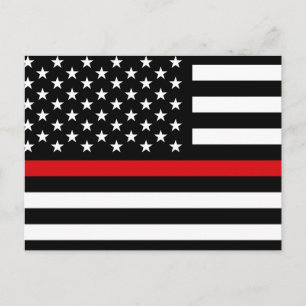 Patriotic Firefighter Style American Flag Postcard
