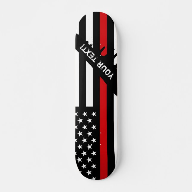 Patriotic Firefighter Style American Flag Skateboard (Front)