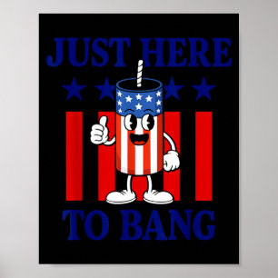 Patriotic firework usa humor just here to bang  poster