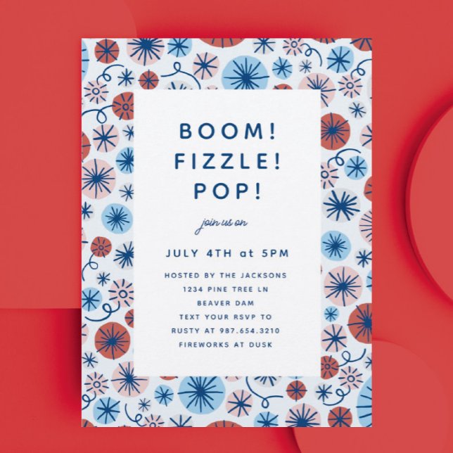 Patriotic Fireworks 4th of July Invitation Post Po (Creator Uploaded)