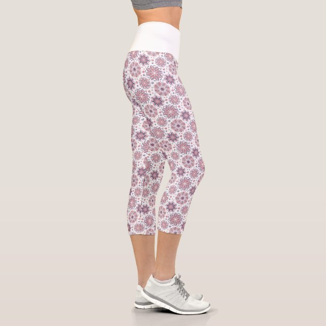 Patriotic Fireworks Capri Leggings (Right)