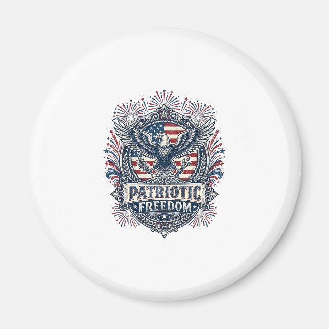 Patriotic Fireworks Festival Vector Graphic Tee_1 Magnet (Front)