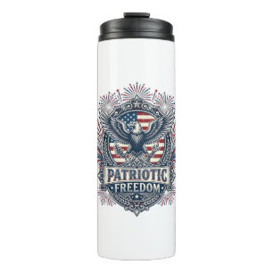 Patriotic Fireworks Festival Vector Graphic Tee_1 Thermal Tumbler