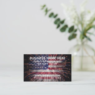 Patriotic Fireworks Flag Business Card
