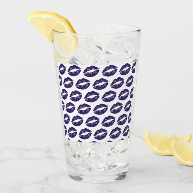 Patriotic Fireworks Kiss Glass (Front Ice)