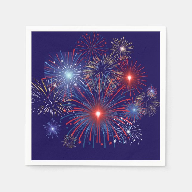 Patriotic Fireworks Napkin (Front)