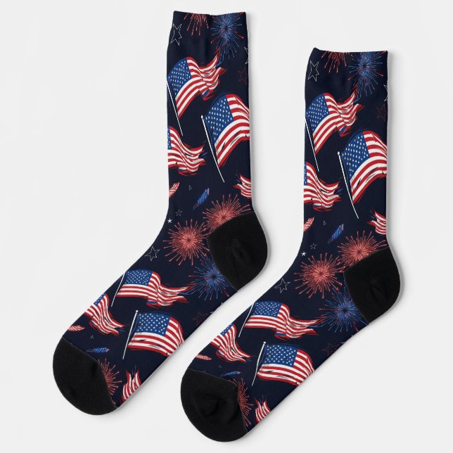 Patriotic Fireworks Socks (Left)