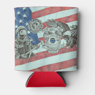 Patriotic First Responder Can Cooler