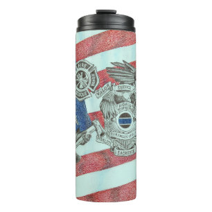Patriotic First Responder Thermal Tumbler