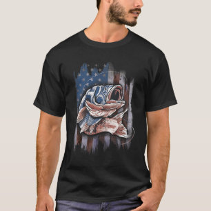 Patriotic Fishing 4th Of July Men Amercian Flag By T-Shirt