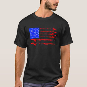 Patriotic Fishing Hook 4th Of July Fish American F T-Shirt