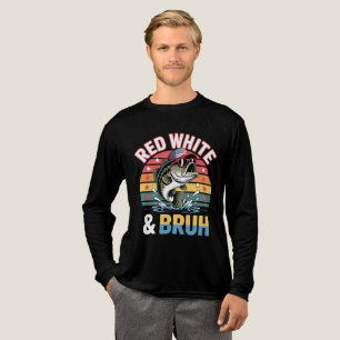 Patriotic Fishing Red White & Bruh Tri-Blend Shirt