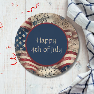 Patriotic Flag 4th of July Party BBQ  Paper Plate