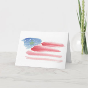 Patriotic Flag & Angel Christmas Card - Customise