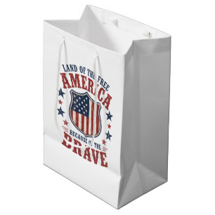 Patriotic flag badge July 4th  Medium Gift Bag