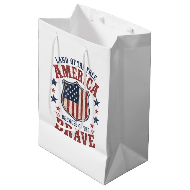 Patriotic flag badge July 4th  Medium Gift Bag (Front Angled)