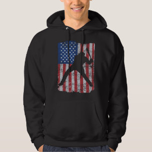 Patriotic Flag Baseball Softball 4 Th Of July Play Hoodie