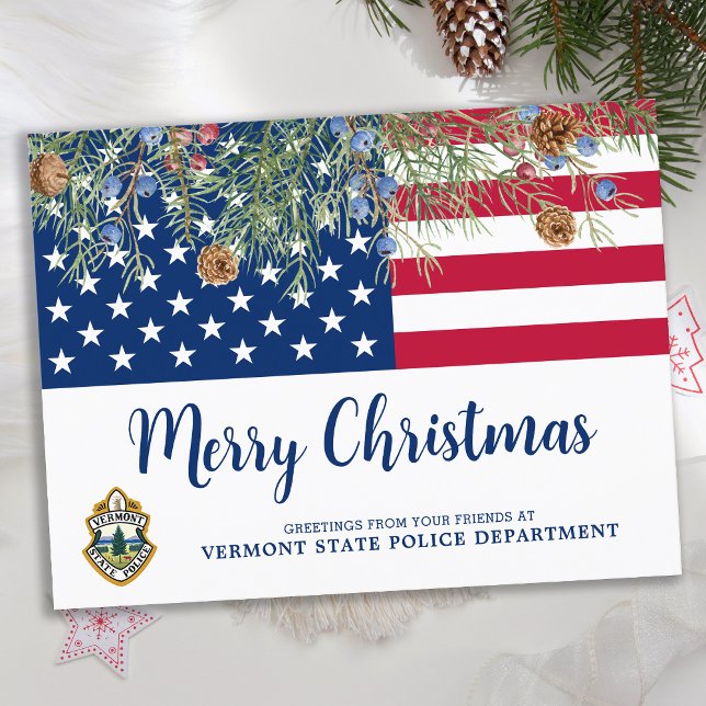Patriotic Flag Corporate Logo Christmas Card (Creator Uploaded)