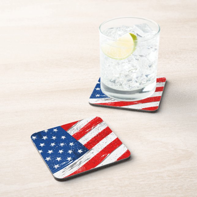 Patriotic Flag Drink Coaster (Right Side)