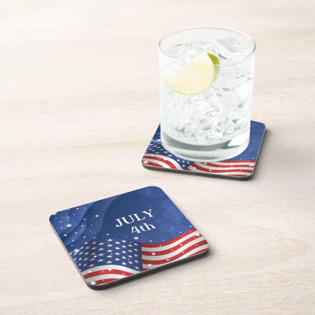 Patriotic Flag Drink Coaster (Right Side)