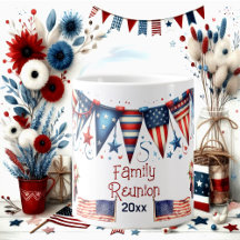 Patriotic Flag Family Reunion 4th July Bunting