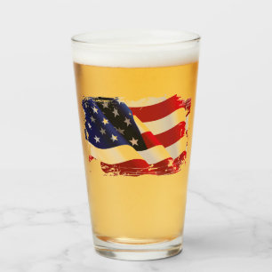Patriotic Flag Glass Tumbler