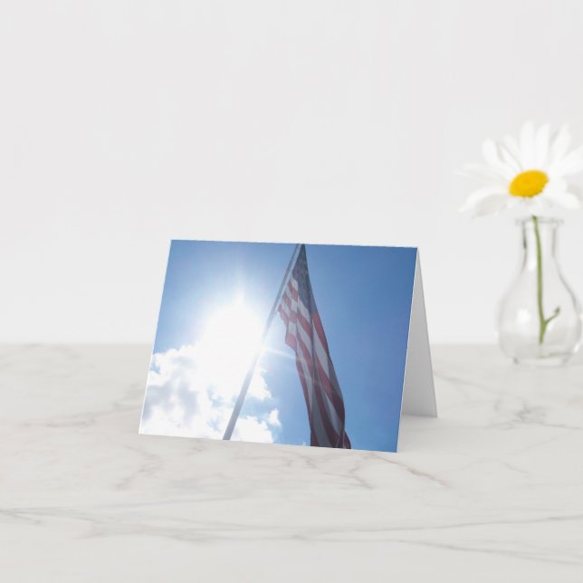 Patriotic Flag Inspirational Note Card (Small Plant)