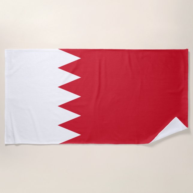 Patriotic Flag of Bahrain Beach Towel (Front)