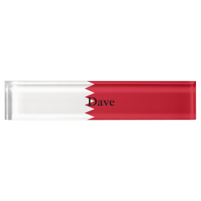 Patriotic Flag of Bahrain Nameplate (Front)