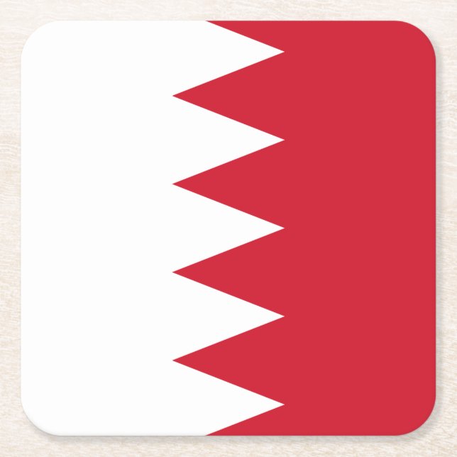 Patriotic Flag of Bahrain Square Paper Coaster (Front)