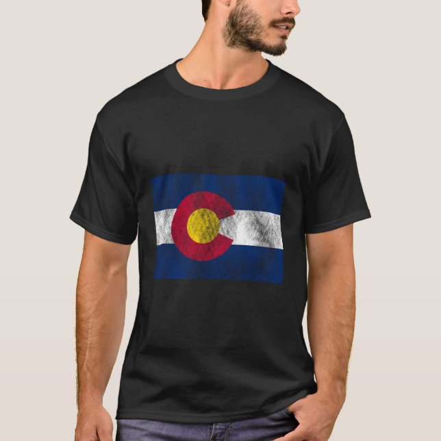 Patriotic Flag Of Colourful Colorado T-Shirt (Front)