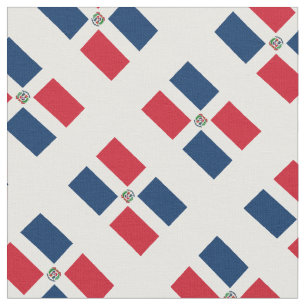 Patriotic: Flag of Dominican Republic Print Fabric